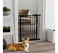 PawHut Adjustable Safety Gate with Extensions, Auto-Close 30-90, Black - D06-096V01BK