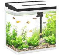 PawHut Aquarium 28L Glass Fish Tank w/Filter, LED Lighting, Water Pump