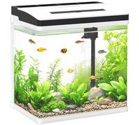 PawHut Aquarium, 28L Glass Fish Tank with Filter, LED Lighting, Water Pump, for Bettas, Guppies, Mini Parrot Fishes, Shrimp, Goldfish, 38 x 26 x 39.5cm White