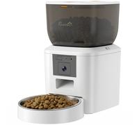 Pawhut Automatic 4L Cat Feeder With Camera, 2.4G Wifi, Smart App Control In White White