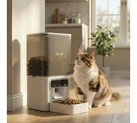PawHut Automatic Cat Feeder, 4.5L WiFi Cat Food Dispenser with Timer - Automatic cat feeder - 1 - White