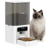 PawHut Automatic Cat Feeder w/Stainless Steel Bowl, 4.5L Cat Food Dispenser with Timer Up to 6 Meals Per Day, 10s Voice Recorder, Programmable Auto Pet Feeder with Portion Control, for Multi-Kittens