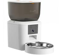 PawHut Automatic Cat Feeder with Camera, 2.4G WiFi, APP Control 4L Pet Feeder 1-10 Meals with 2-Way Audio, Dual Power Supply