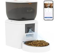 PawHut Automatic Cat Feeder with Camera, 2.4G WiFi, Smart APP Control 4L Pet Feeder 1-10 Meals with 2-Way Audio, Night Vision, Anti-Clogging, 10s Meal Call Back, Dual Power Supply, Detachable Clean