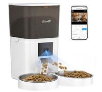 PawHut Automatic Cat Feeder with HD Camera for 2 Cats, 6L 2.4G/5G WiFi