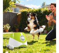 PawHut Automatic Dog Ball Launcher with 5 ETPU Balls, Green