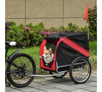 PawHut Bicycle Pet Trailer in Steel Frame-Red/Black