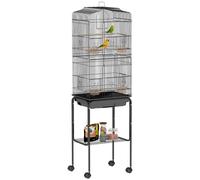 PawHut Bird Cage Budgie Cages for Finch Canary Parakeet with Stand Wheels Slide-