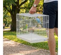 PawHut Bird Cage Foldable Portable with Top Handle Black