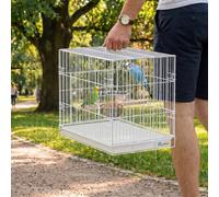 PawHut Bird Cage Foldable Portable with Top Handle White