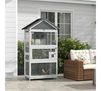 PawHut Bird Cage w/Stands for Finches, Parakeets, Small Birds - Grey
