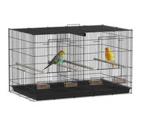 PawHut Black Bird Cage with Divider 76 x 46 x 46cm