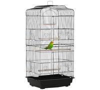 PawHut 92cm Large Bird Cage with Stand - Perches - Food Bowls - Swing - Black | TJ Hughes