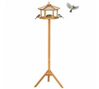 Wooden Bird Table Free Standing Bird Feeder Parrot Stand for Garden, Patio