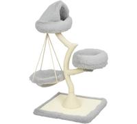 PawHut 115 cm Modern Cat Tree Tower for Large Cats with Sisal Scratching Post, Holds 1 Cat up to 6kg, Machine-Washable Beds