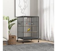 Pawhut Budgie Cage Parrot Cage For Small Parrot, Budgie, Lovebird In Grey Grey