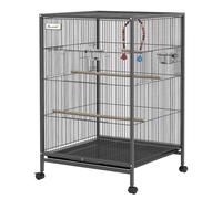 Pawhut Budgie Cage Parrot Cage For Small Parrot, Budgie, Lovebird In Grey Grey