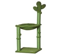 PawHut Cactus Cat Tree Tower for Indoor Cats Sisal Scratching Post with Hammock Bed Dangling Ball 40 x 40 x 96 cm