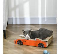 PawHut Car-shaped Cat Scratcher Cardboard 2 in 1 with Catnip, Red