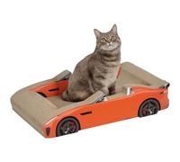 PawHut Car-shaped Cat Scratcher Cardboard 2 in 1 with Catnip, Red | Cardboard, Car-shaped Cat Scratch, with Catnip, for Indoor Use
