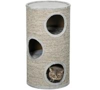 PawHut Cat Barrel Kitten Tree Tower for Indoor Cats, Large, Light Grey | Cat Climbing Frame, Covered in Sisal, Cosy Platform