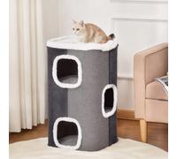 Pawhut Cat Barrel Kitten Tree Tower Sisal Scratching Furniture Climbing Frame
