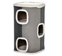 PawHut Cat Barrel Scratching Post Cat Tree for Indoor Kitten Grey