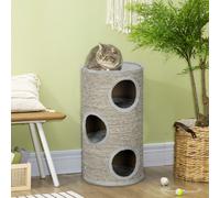 Cat Climbing Frame Covered with Sisal Cosy Platform - Light Grey
