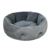 PawHut Cat Bed, Reversible Dog Pet Bed for Indoor Cats and Small Dogs, Round Bed with Supportive Bolster, Dark Grey
