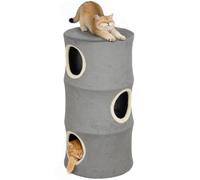 PawHut Cat House for Indoor Kittens, Cat Condo with Removable Washable Cover, Modern Barrel-Shaped Kitty Cave Bed