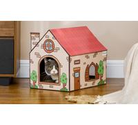 PawHut Cat House with Scratching Board