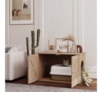 PawHut Cat Litter Box Enclosure, Litter Box Furniture, Walnut Brown
