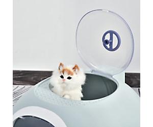 PawHut Cat Litter Box Tile Blue 470 mm x 550 mm x 440 mm