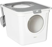 PawHut Cat Litter Tray Pet Litter Box Toilet W/Front Entrance, Top Exit, Scoop -
