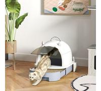 Pawhut Cat Litter Tray W/ Lid, Enclosed Cat Litter Box W/ Pull-Out Drawer