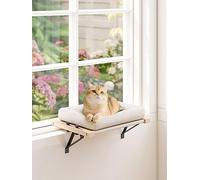 Pawhut Cat Radiator Bed, Adjustable Hanging Cat Hammock With Cushion, Cream Cream