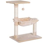 PawHut Cat Scratch Post with Bed Cat Tree for Indoor Kittens Beige