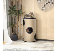 PawHut Cat Scratching Barrel Sisal Activity Center Condo, 70cm, Beige Grey