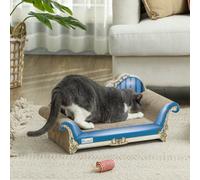 PawHut 2-in-1 Blue Cat Scratching Board Lounge with Catnip