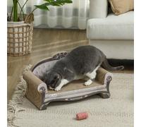 Pawhut Cat Scratching Board 2-In-1 Cardboard Lounge With Catnip, Brown