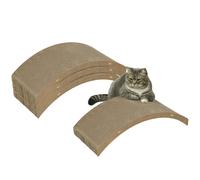 PawHut Cat Scratching Board, 4 piece Set Scratch Pad Reversible, Cat Scratcher Replacement for Cat Treadmill, Indoor Kitten, Scratching Boards Only, 55 x 26cm - Brown Brown