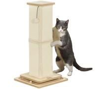 PawHut Cat Scratching Post 3 in 1 Cat Scratcher w/ Track Ball Toy - 67cm | TJ Hughes Oak