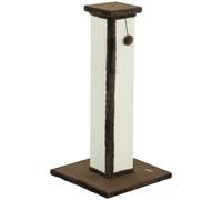 PawHut 81cm Cat Scratching Post w/ Sisal Rope - Hanging Ball Soft Plush - Brown | TJ Hughes White