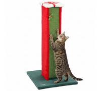 PawHut Cat Scratching Post 81cm Tall with Stable Base Green and Red