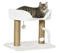 PawHut Cat Scratching Post Cat Tree Tower With Bed for Indoor Cats Scratcher Toy Balls 48 x 38 x 42cm - White