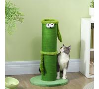 Pawhut Cat Scratching Post For Indoor Cats With Sisal Rope Cover, Large Base In Green Green