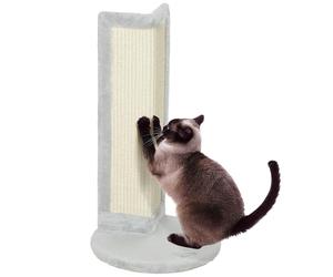 PawHut Cat Scratching Post with Scratching Pad, 56cm Corner Cat Scratcher for Indoor Corners, Sofa and Table Corners, Grey