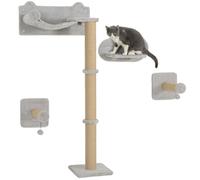 PawHut 4 Piece Cat Shelves withScratching Post, Steps, Jumping Platform