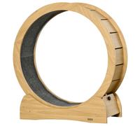 Pawhut Cat Treadmill, 30" Wooden Cat Running Wheel With Brake In Brown Brown