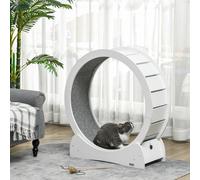 PawHut Cat Treadmill - 30 Inch Wooden Cat Running Wheel With Brake - White | TJ Hughes
